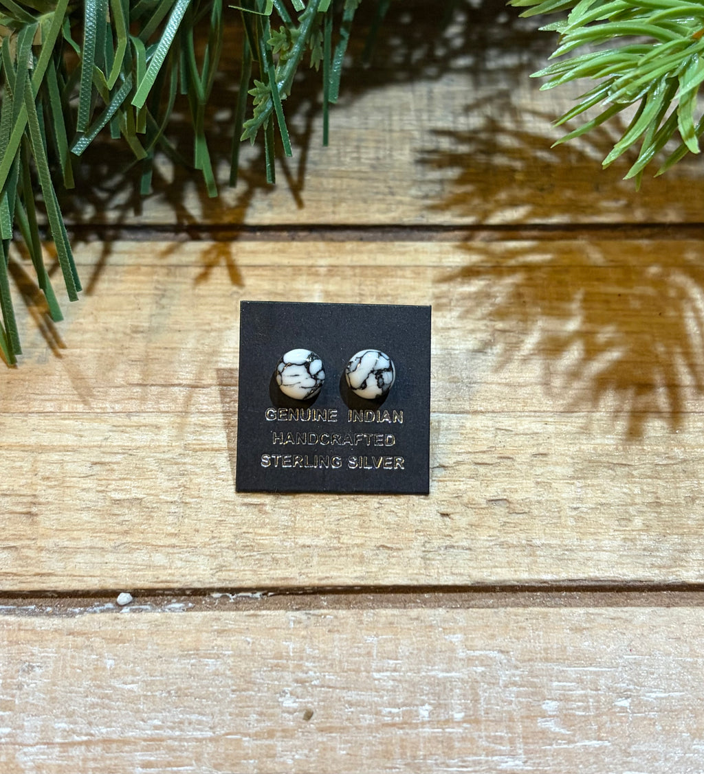 White Buffalo Stud Earrings