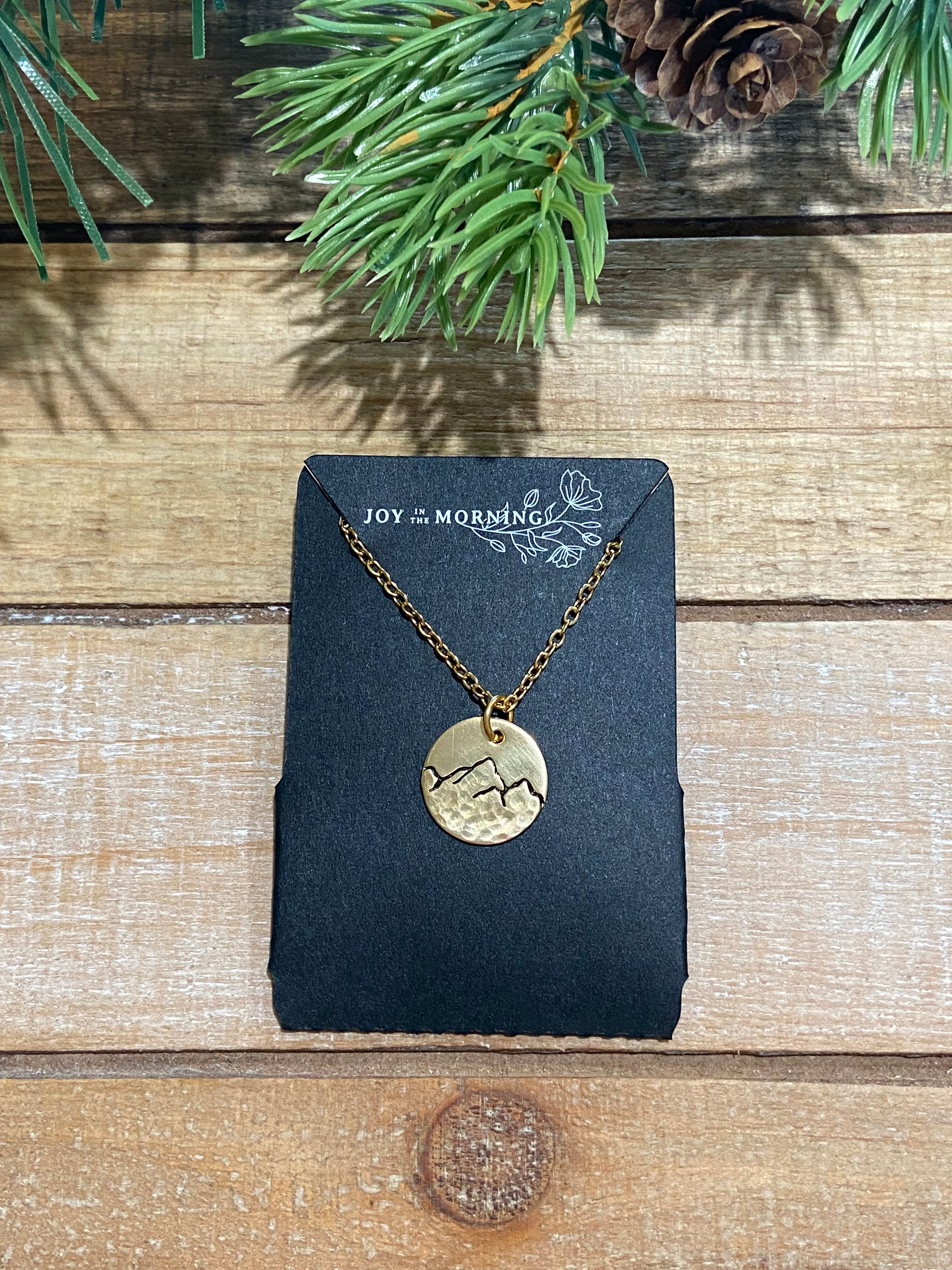 Mountain Peaks Disc Necklace