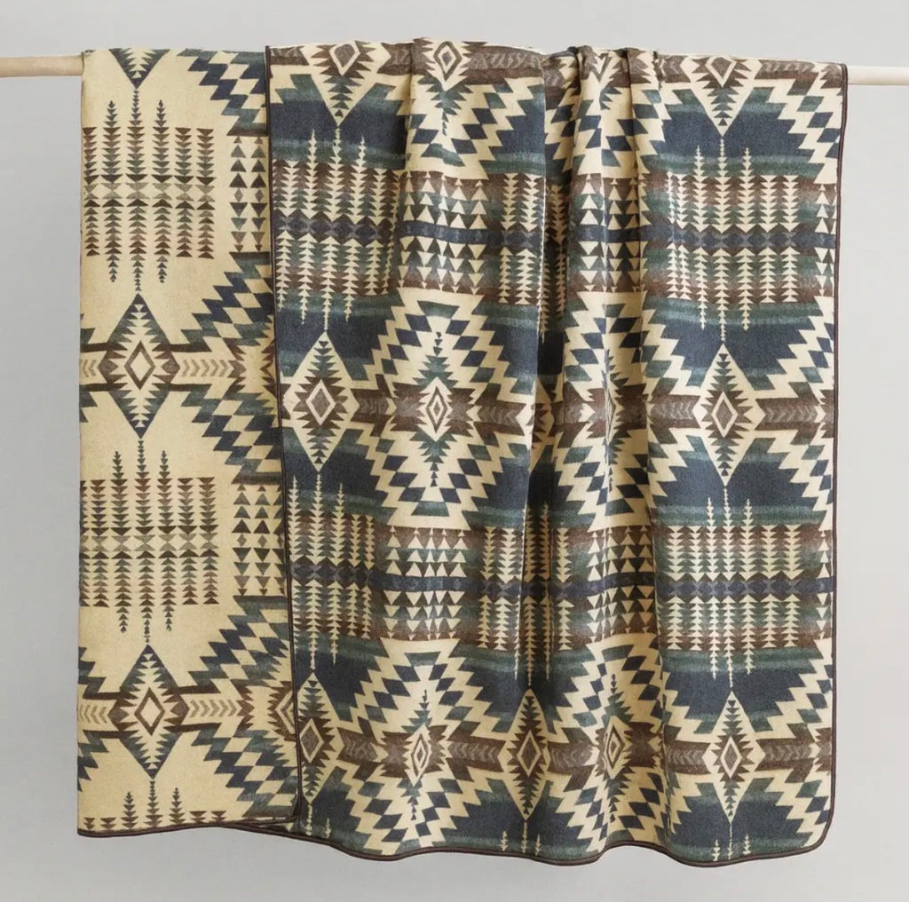 Forest Reversible Southwest Alpaca Throw Blanket