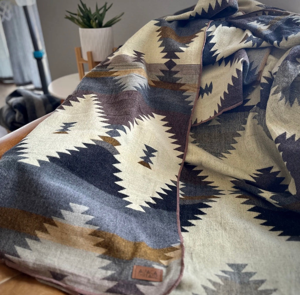 Rocky Andean Alpaca Wool Blanket