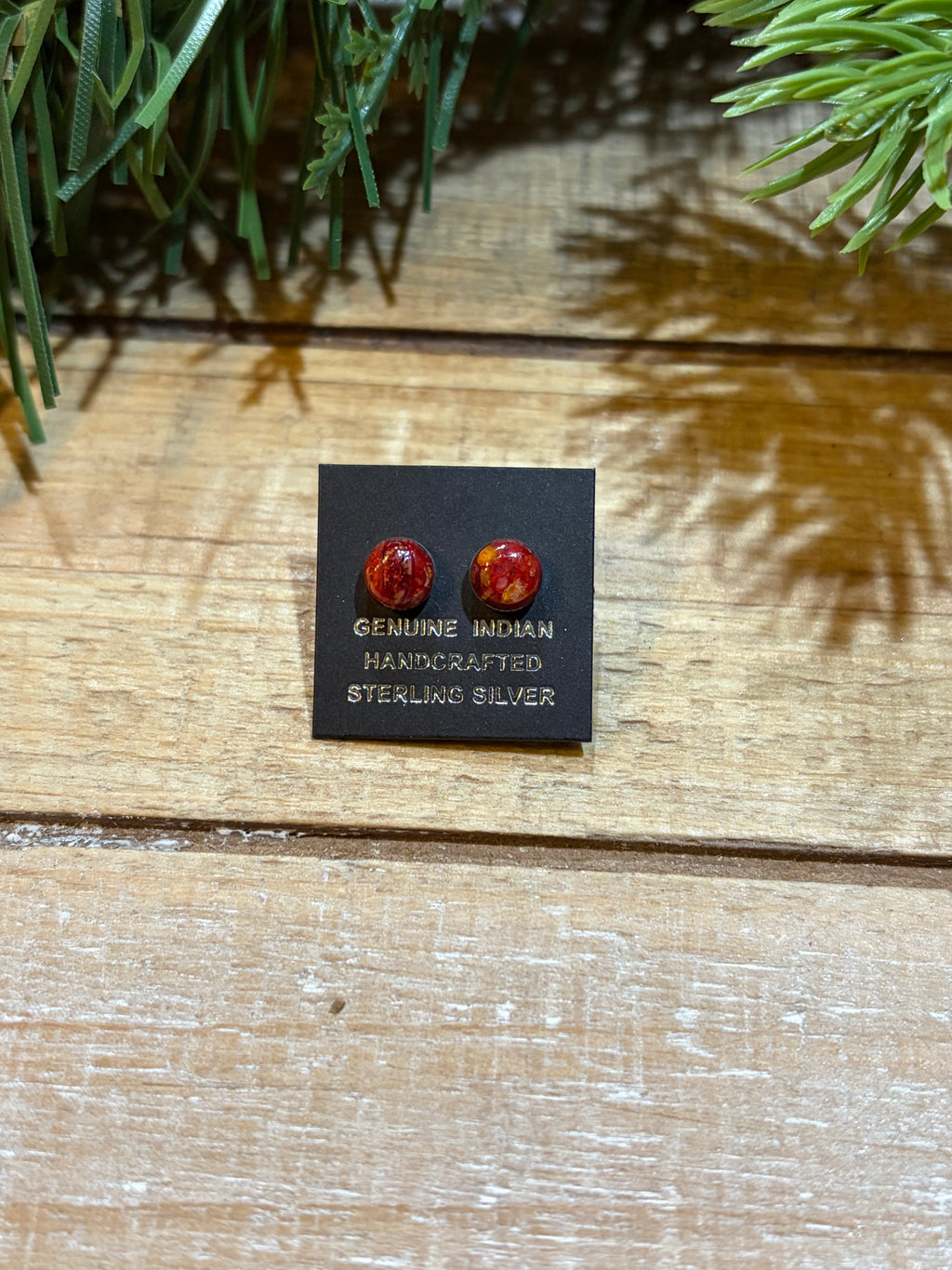 Red Spiny Stud Earrings