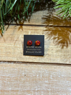 Red Spiny Stud Earrings