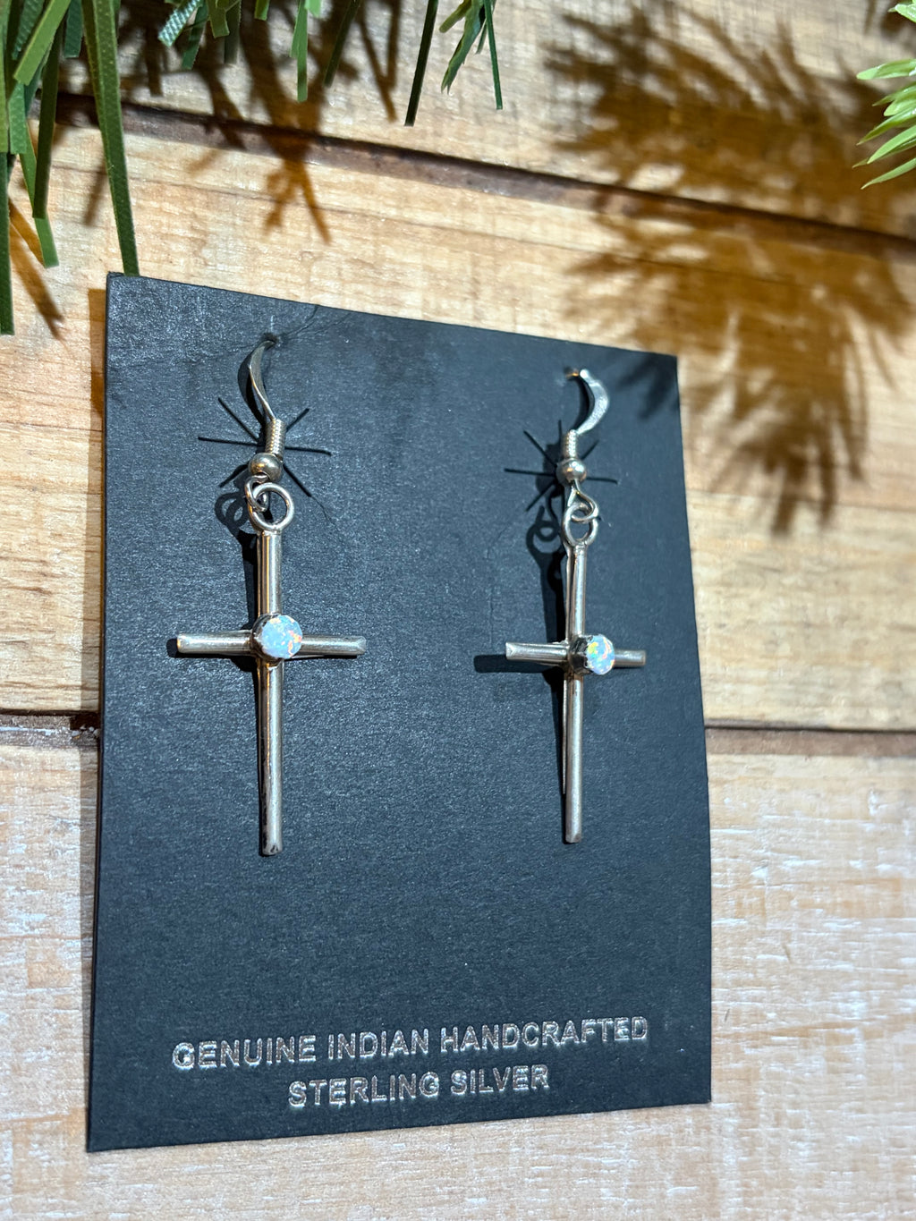 Opal Cross Earrings
