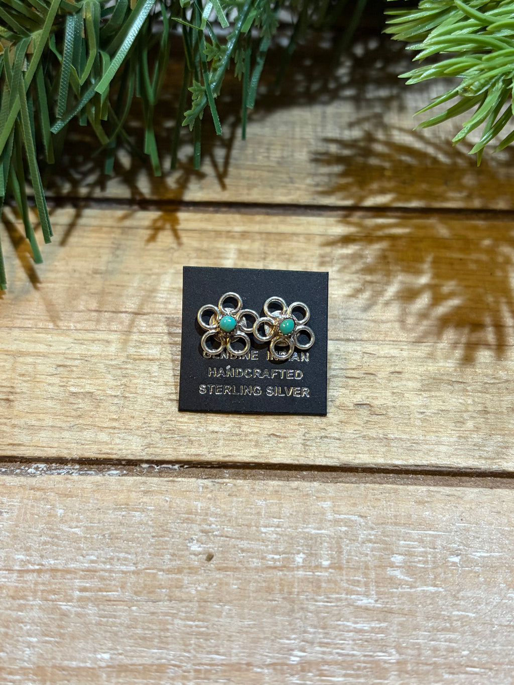 Turquoise Flower Stud Earrings