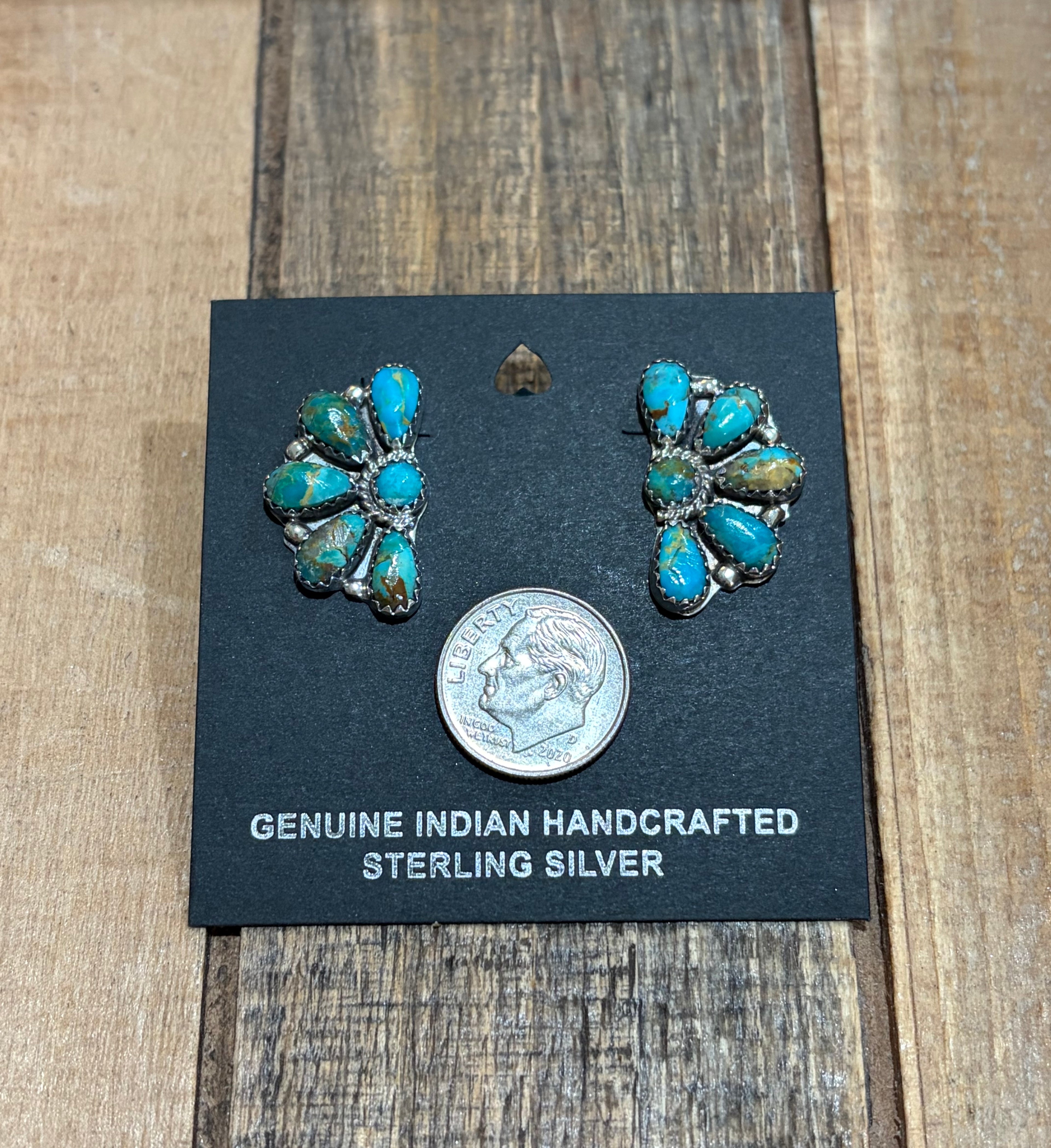 Turquoise Half Cluster Earrings