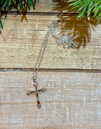 Coral Cross Necklace