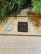 Red Spiny Stud Earrings