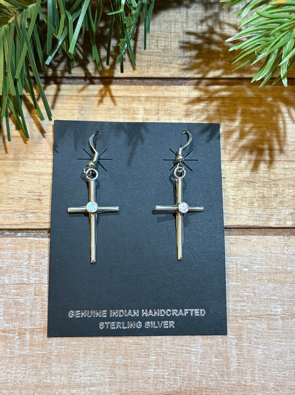 Opal Cross Earrings