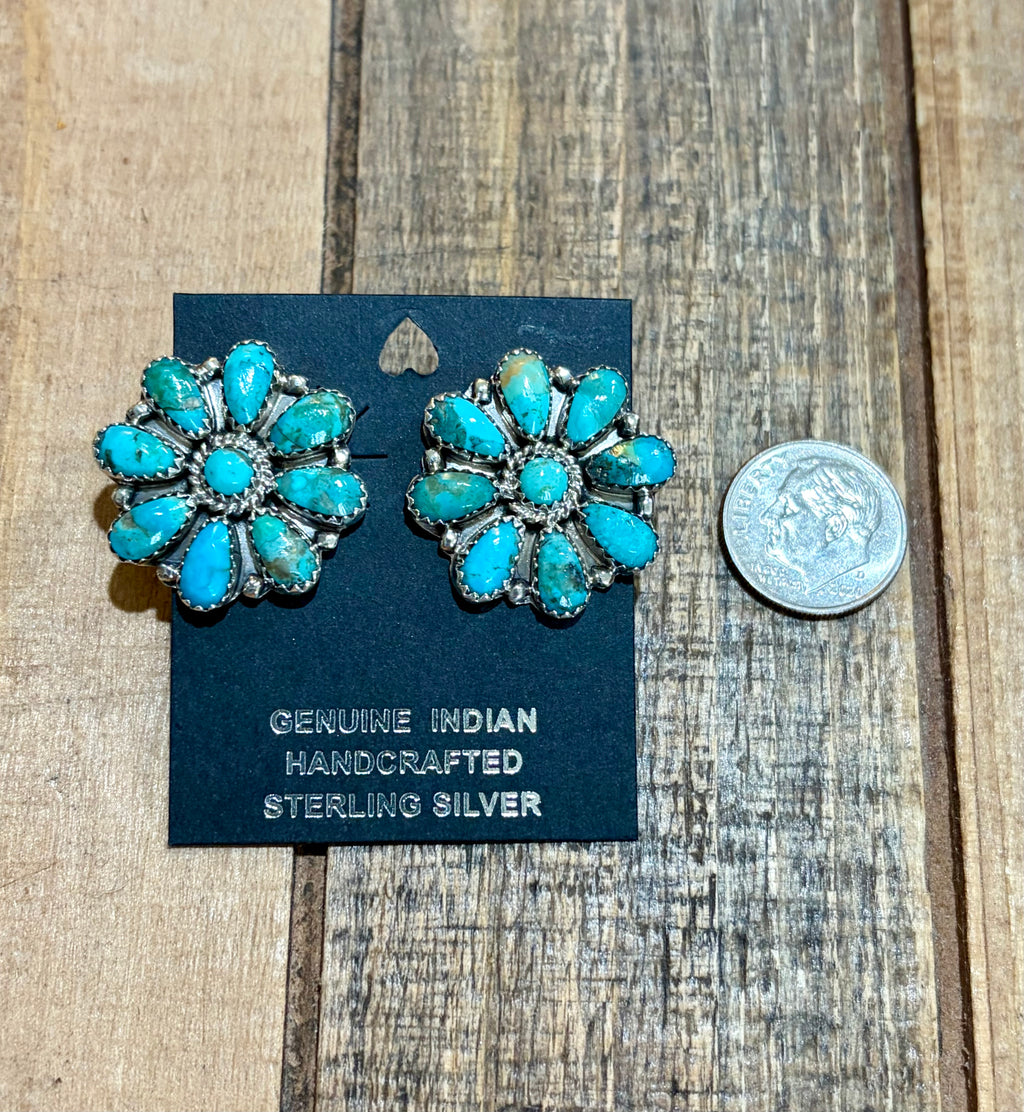 Turquoise Cluster Earrings