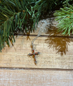 Coral & Turquoise Cross Necklace