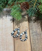 White Buffalo Chip Hoop Earrings
