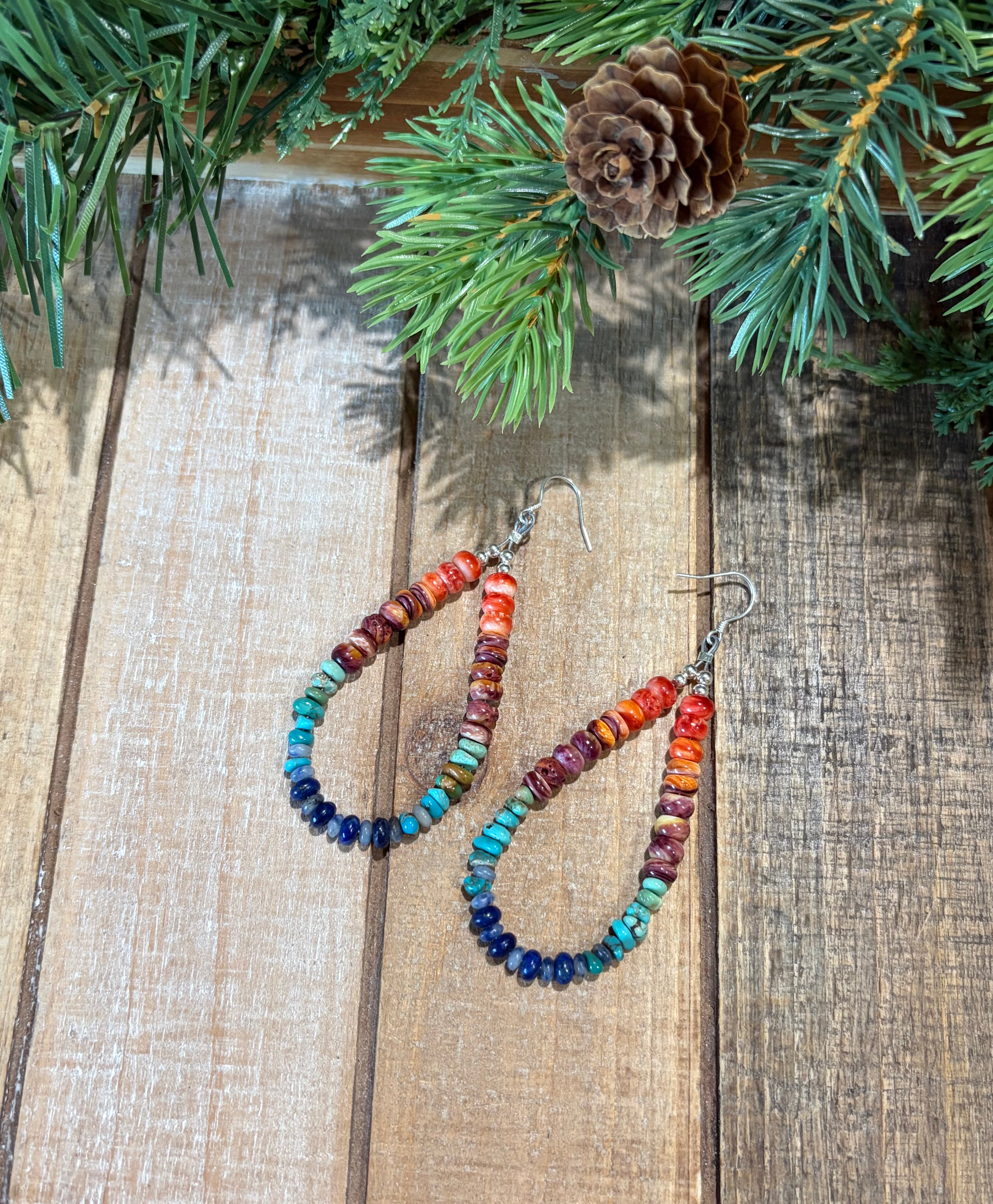 "God's Rainbow" Beaded Hoop Earrings