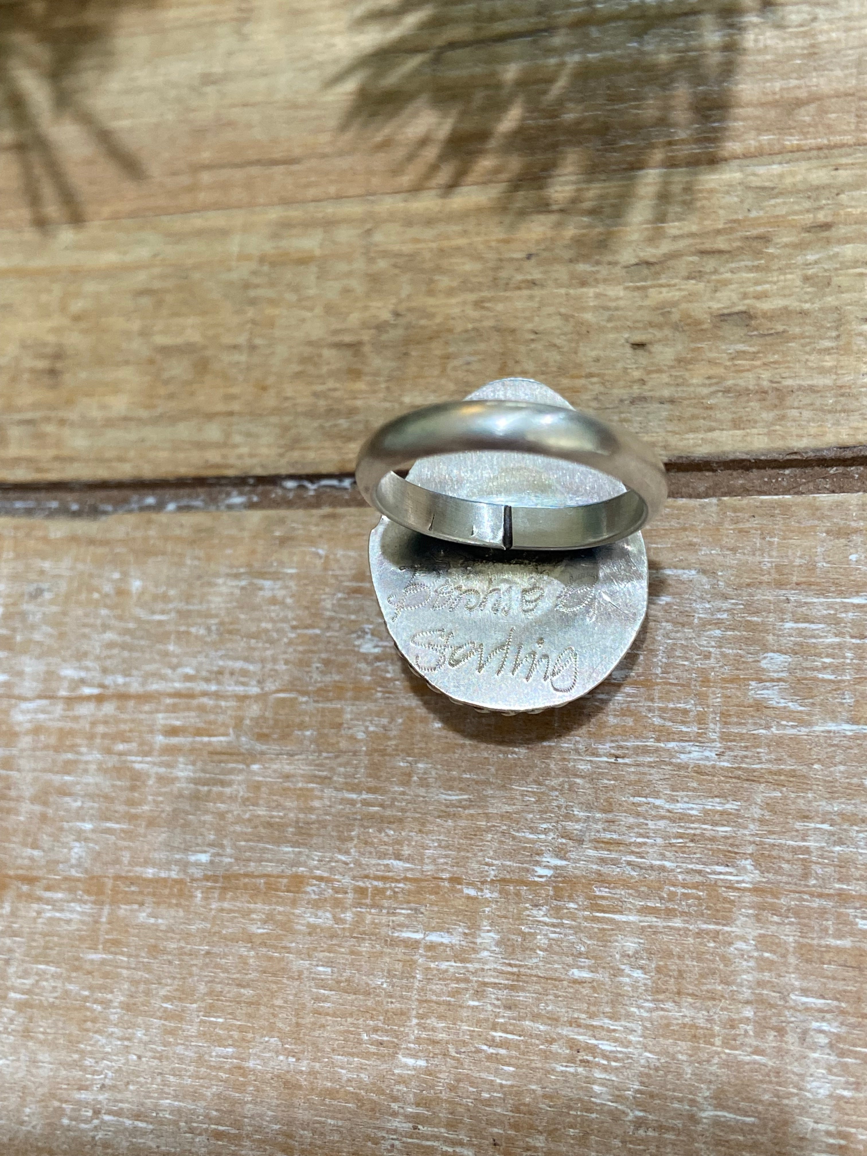 Orange Spiny Oyster Tear Drop Ring