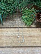 Lucky Aquamarine Horseshoe Necklace