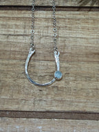 Lucky Aquamarine Horseshoe Necklace