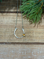 Lucky Citrine Horseshoe Necklace