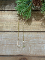 Lucky Peridot Horseshoe Necklace