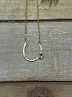 Lucky Peridot Horseshoe Necklace