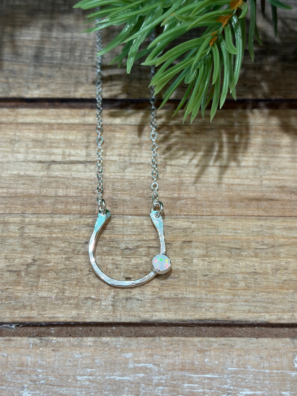Lucky Opal Horseshoe Necklace