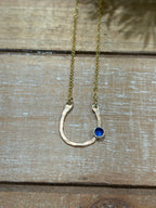 Lucky Sapphire Horseshoe Necklace