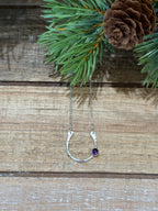 Lucky Amethyst Horseshoe Necklace