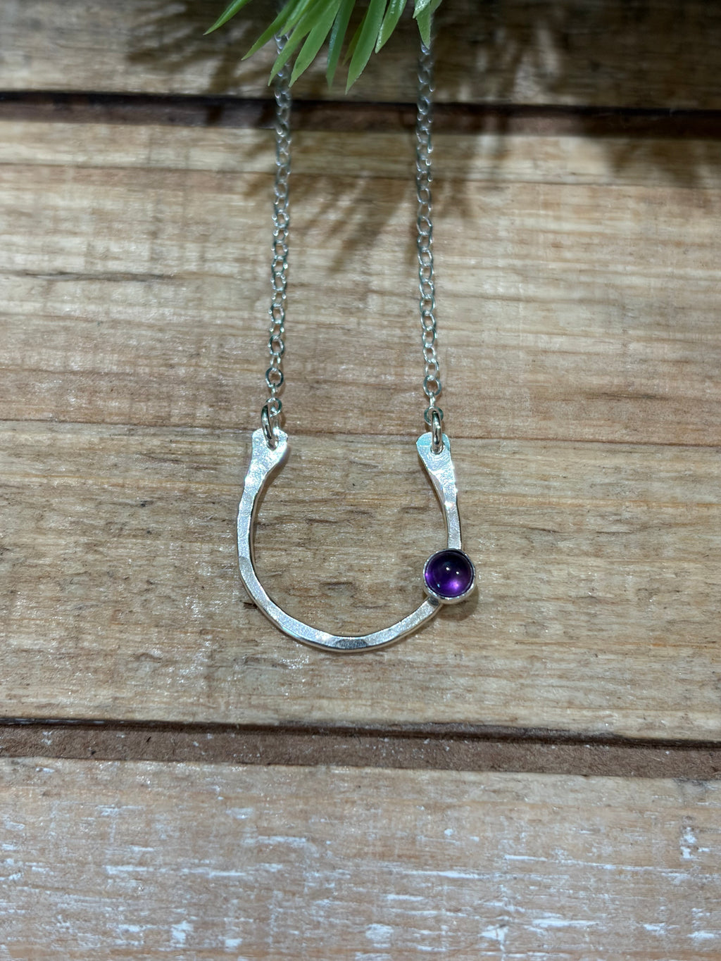 Lucky Amethyst Horseshoe Necklace