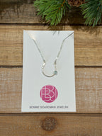 Lucky Aquamarine Horseshoe Necklace