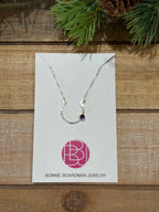 Lucky Amethyst Horseshoe Necklace
