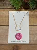 Lucky Sapphire Horseshoe Necklace