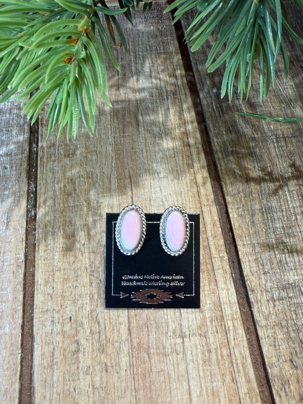 Pink Conch Shell Stud Earrings
