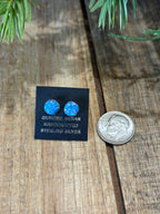 Blue Opal Stud Earrings