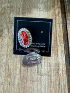 Red Spiny Oyster Stud Earrings