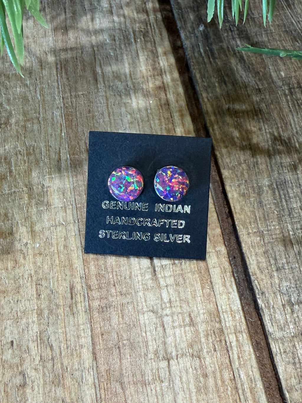 Purple Opal Stud Earrings