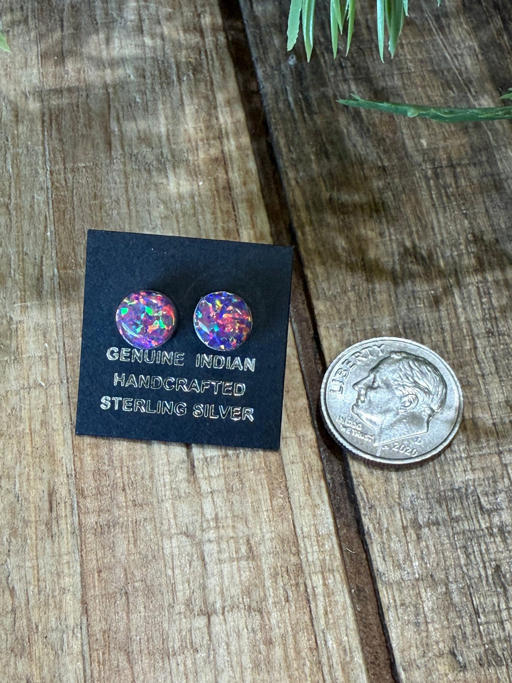 Purple Opal Stud Earrings
