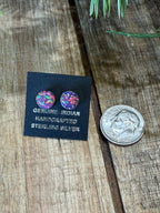 Purple Opal Stud Earrings