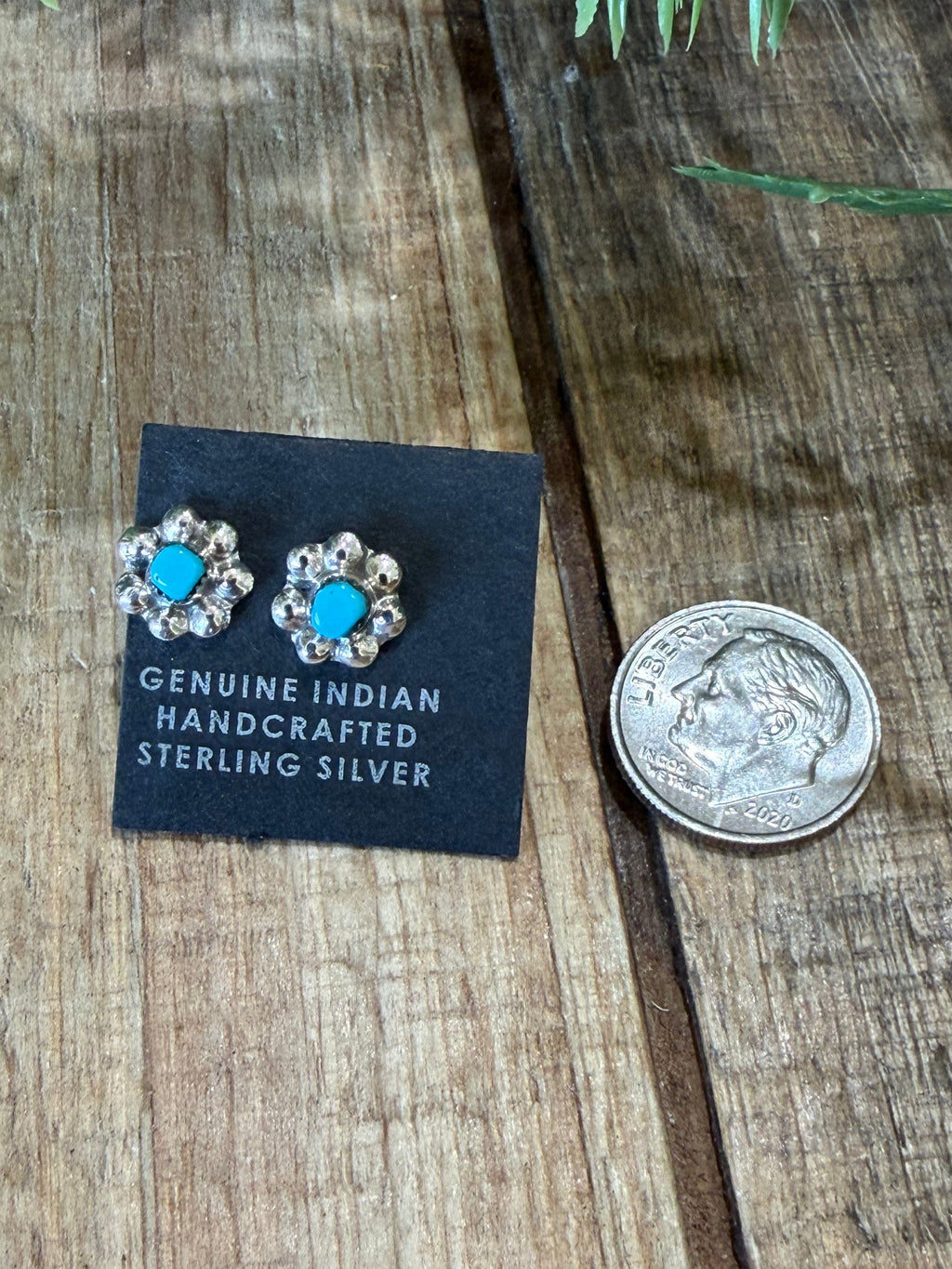 Turquoise Flower Stud Earrings