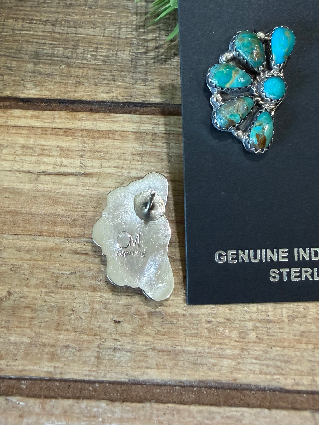 Turquoise Half Cluster Earrings