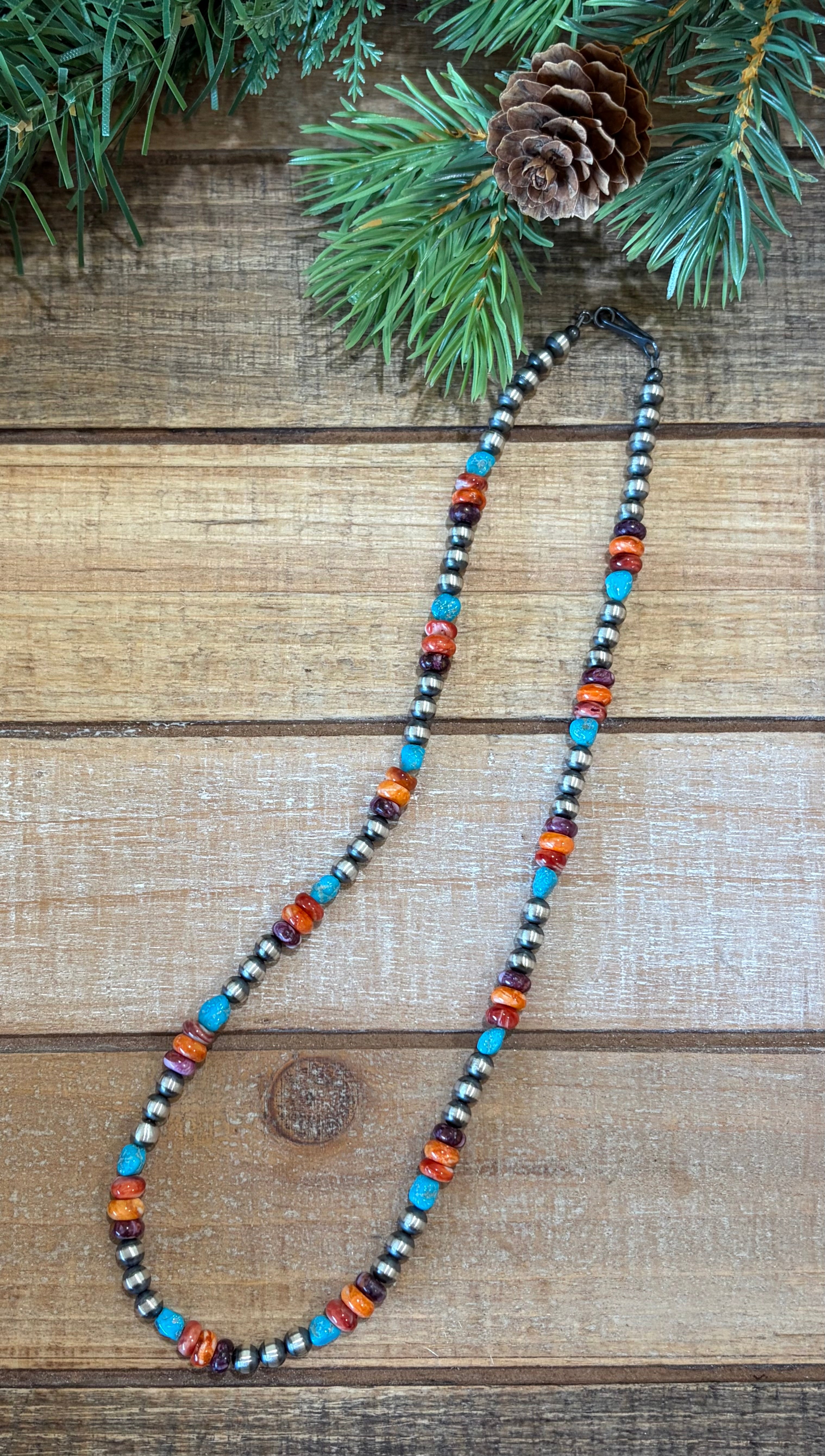 Sterling Silver & Multi Stone Necklace