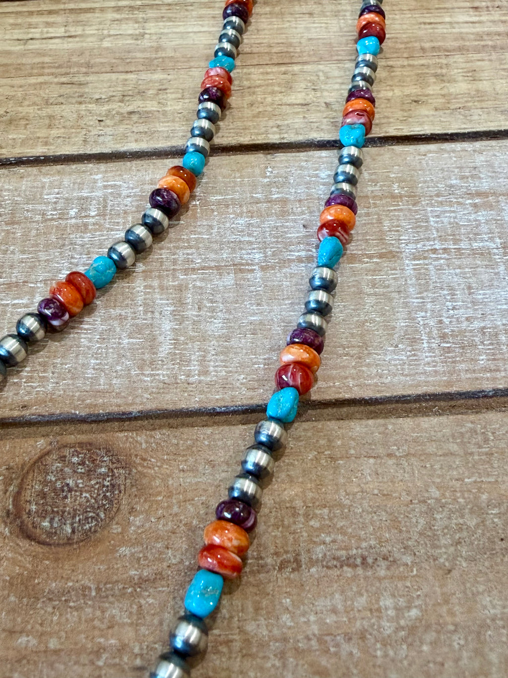 Sterling Silver & Multi Stone Necklace