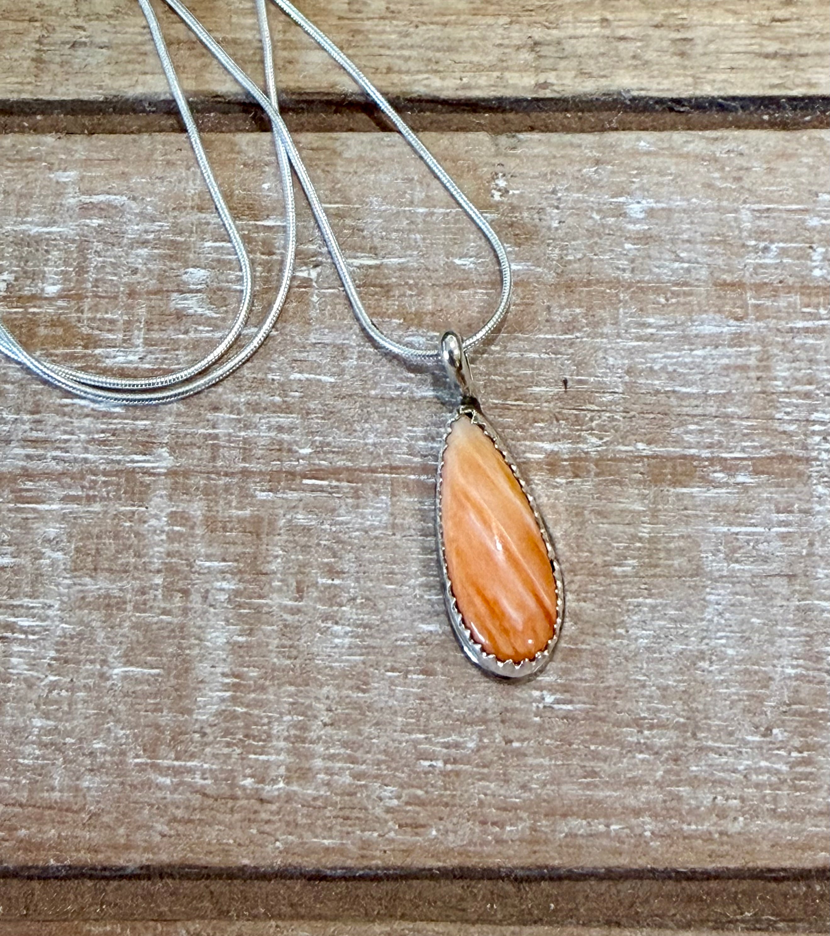 Orange Spiny Oyster Necklace