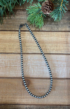 5mm 16.0" Sterling Silver Bead Necklace