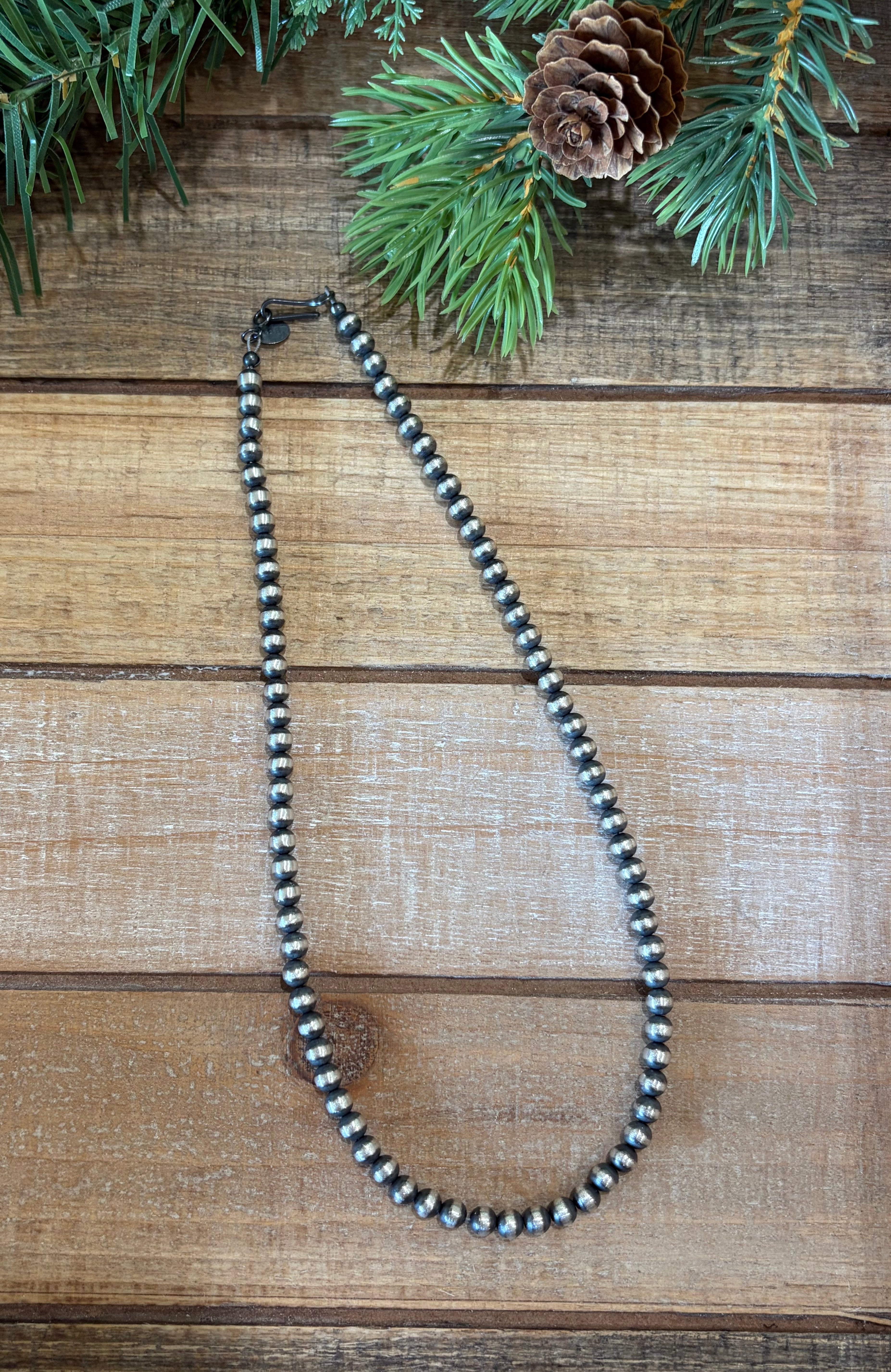 5mm 16.0" Sterling Silver Bead Necklace