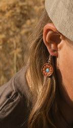 "Baylor" Hand Stamped Leather Earrings
