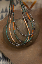 Orange Spiny Oyster & Sterling Silver Beaded Necklace