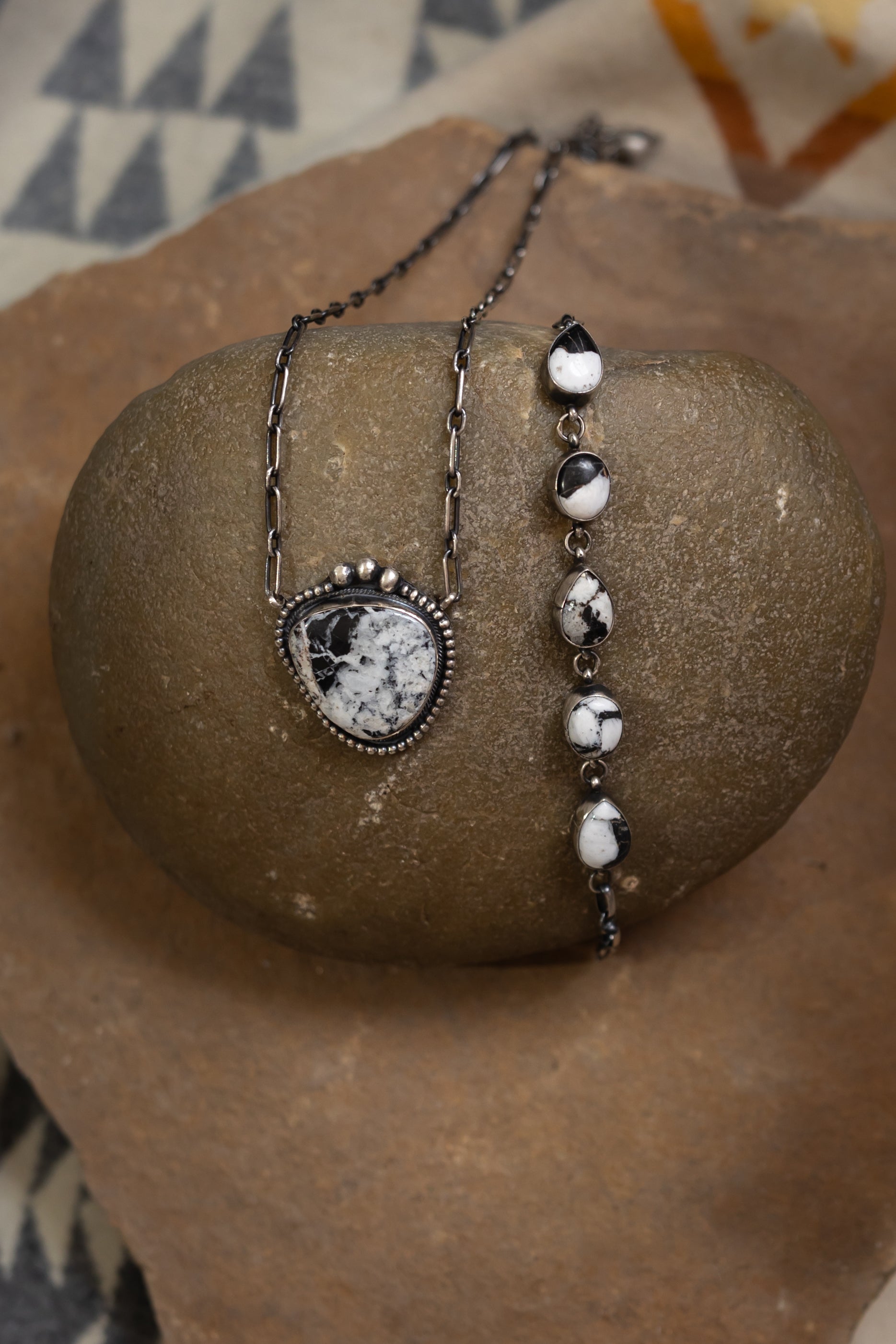 White Buffalo 5 Stone Bracelet