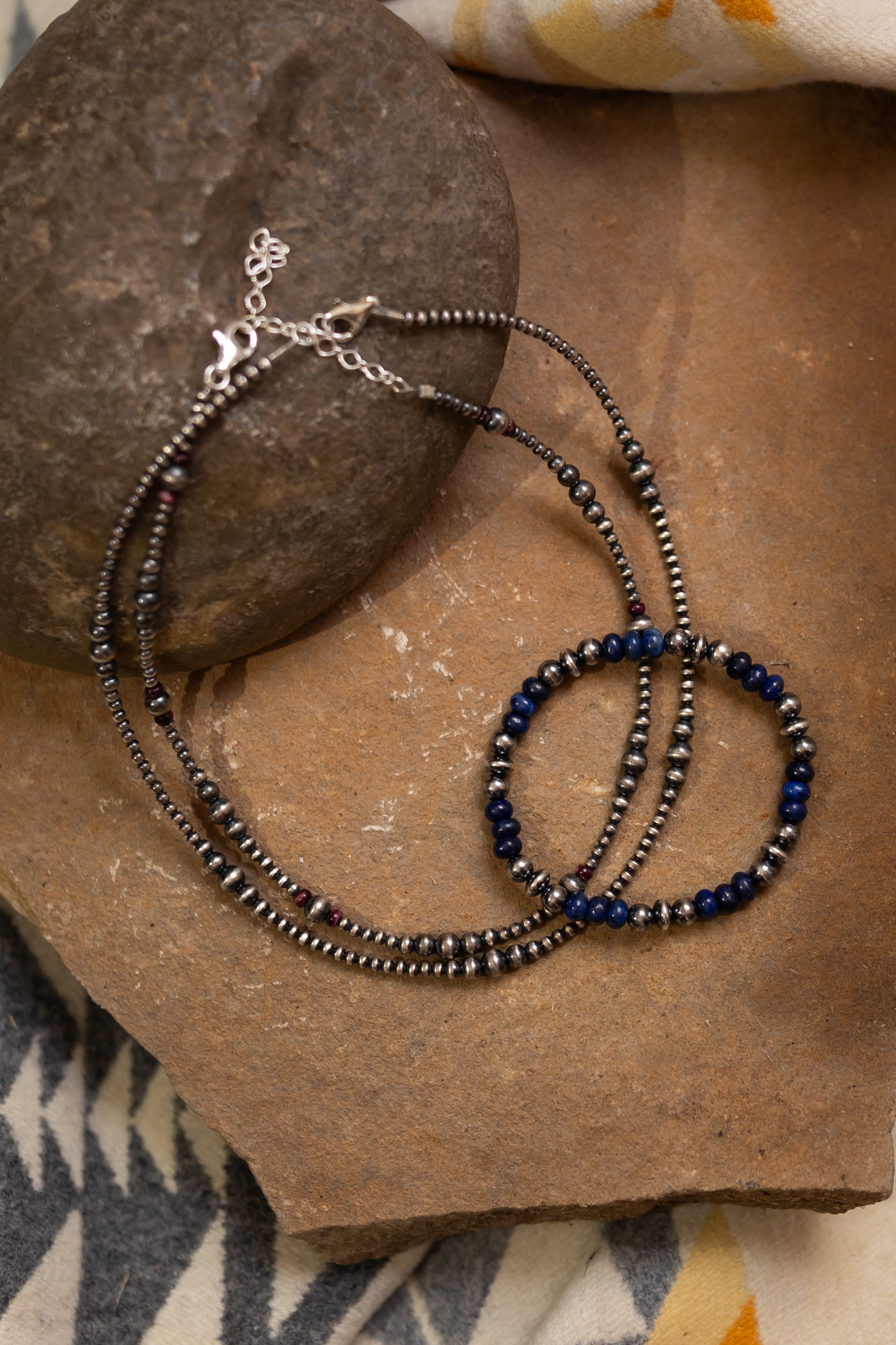 Graduated Sterling Silver Beaded Necklace